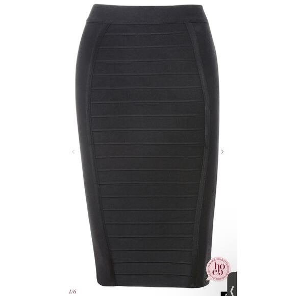 HOUSE OF CB SORCHA Black Knee Length Pencil Skirt - Picture 1 of 9